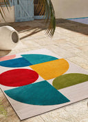 ALFOMBRA MILA 23522 DE ESTILO GEOMÉTRICO CON RELIEVE EN MULTICOLOR - Alfombras - El Workshop-150 x 80 x 0.5 cm