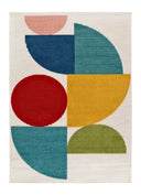 ALFOMBRA MILA 23522 DE ESTILO GEOMÉTRICO CON RELIEVE EN MULTICOLOR - Alfombras - El Workshop-150 x 80 x 0.5 cm