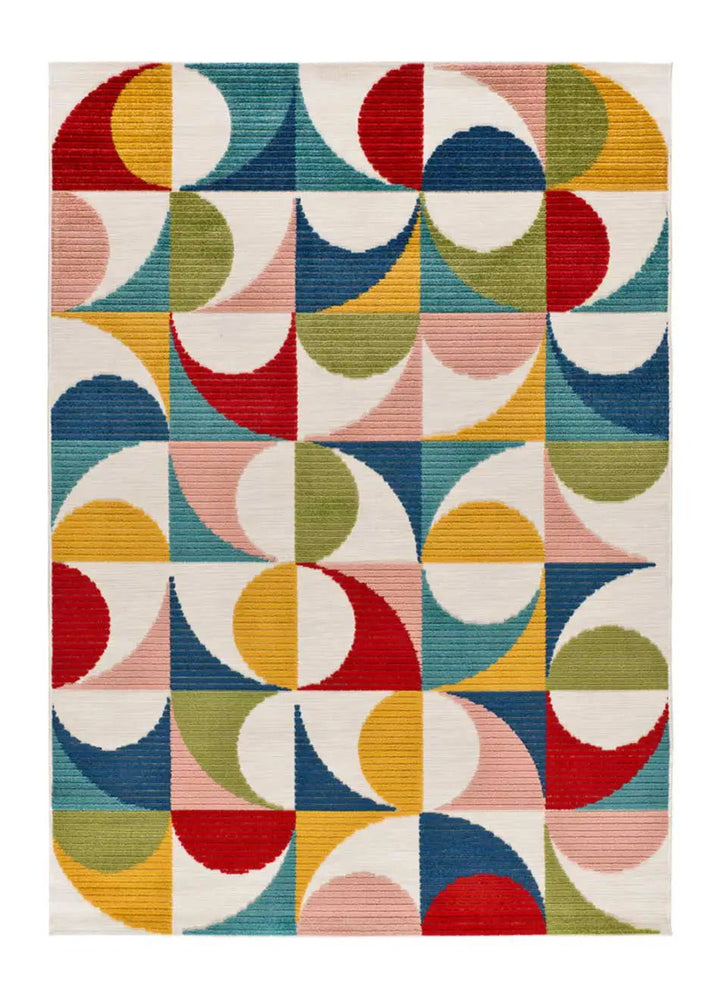 ALFOMBRA MILA 23524 DE ESTILO GEOMÉTRICO CON RELIEVE EN MULTICOLOR, foto de producto
