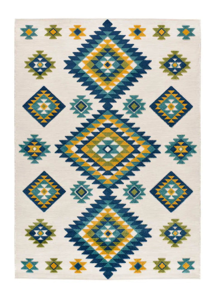 ALFOMBRA MILA 23532 DE ESTILO ÉTNICO CON RELIEVE EN MULTICOLOR - Alfombras - El Workshop-150 x 80 x 0.5 cm