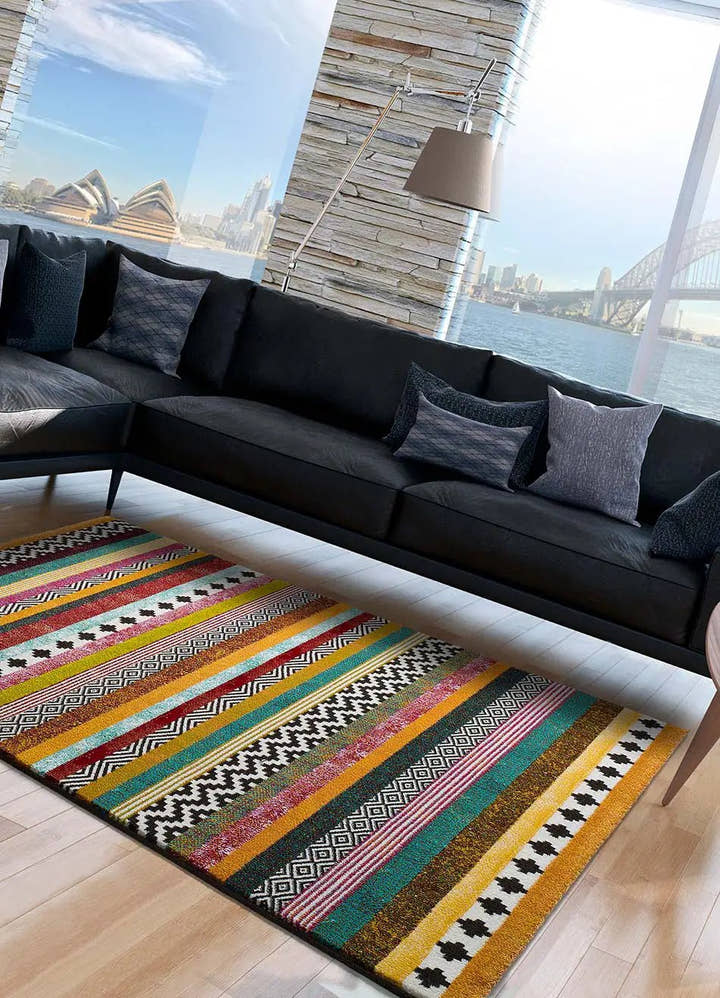 ALFOMBRA MOAR 16229 DE ESTILO ÉTNICO EN MULTICOLOR - Alfombras - El Workshop-120 x 60 x 1.3 cm