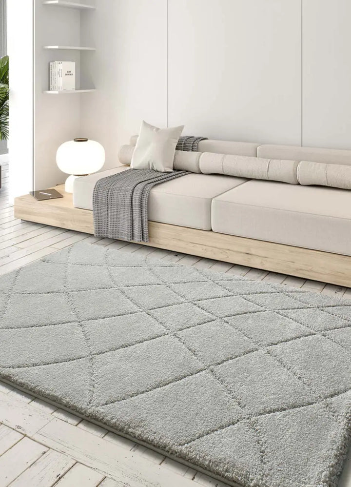 ALFOMBRA MOLIER 8785 DE ESTILO SHAGGY EN COLOR PLATA