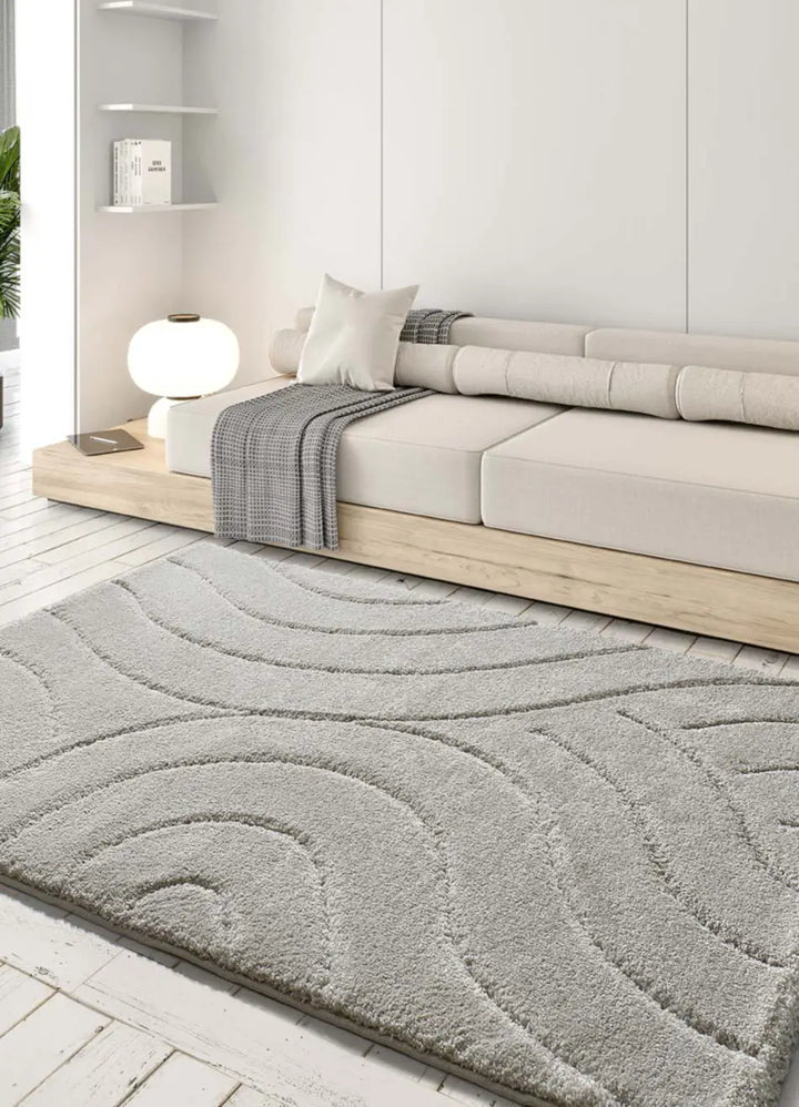 ALFOMBRA MOLIER 8786 DE ESTILO SHAGGY EN COLOR PLATA