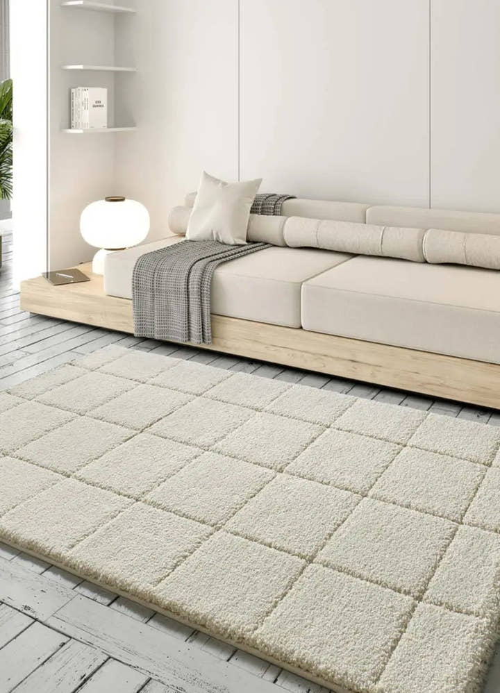 ALFOMBRA MOLIER 8787 DE ESTILO SHAGGY EN COLOR BLANCO - Alfombras - El Workshop-120 x 60 x 2.5 cm