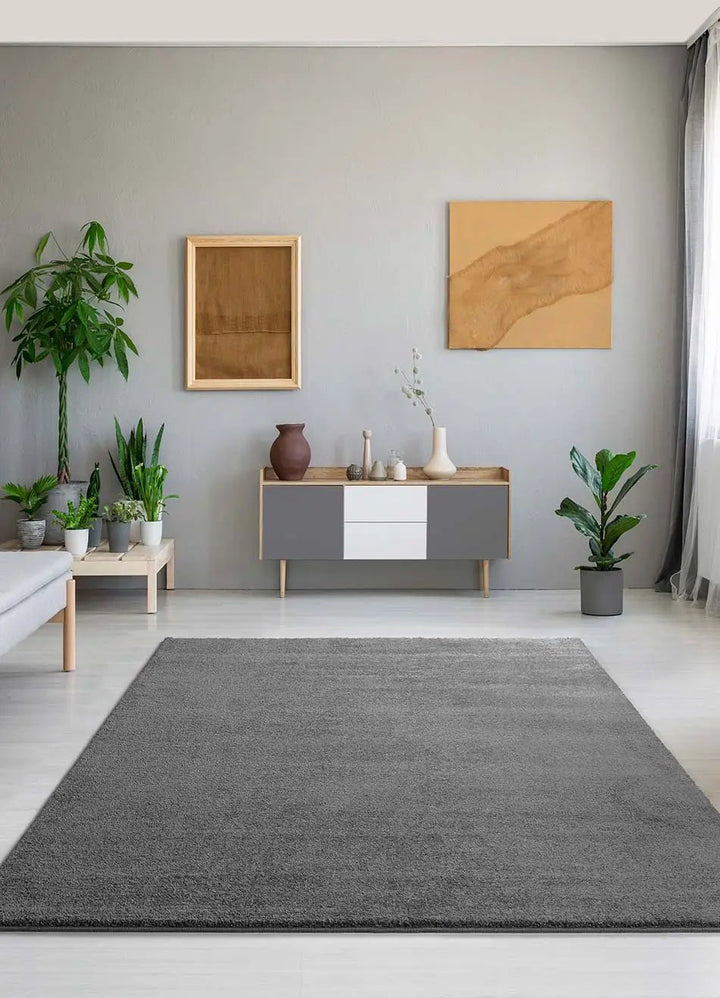 MONTANA PLAIN MINIMALIST STYLE RUG IN GREY