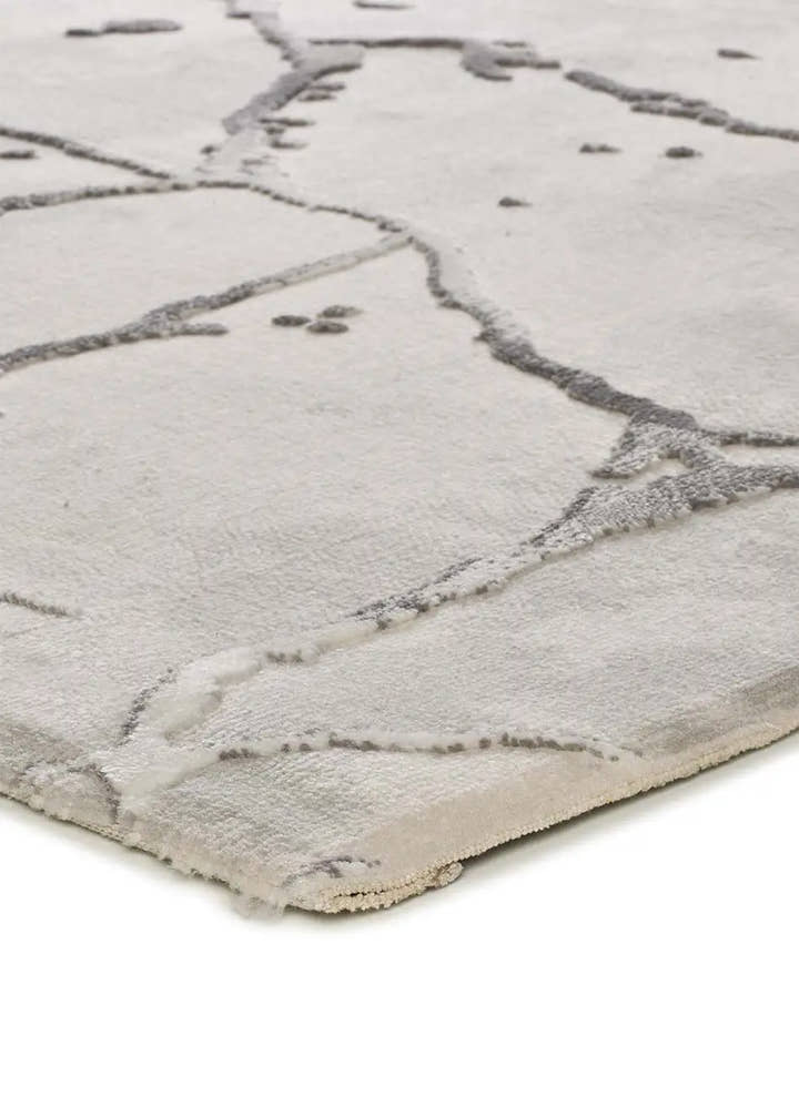 ALFOMBRA ORIS 35 DE ESTILO MODERNO EFECTO MÁRMOL EN COLOR PLATA - Alfombras - El Workshop-150 x 77 x 1 cm