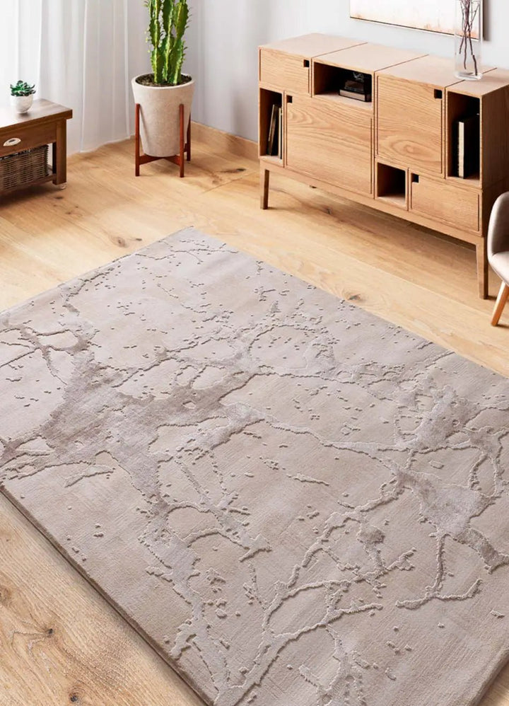 ORIS 4208 MODERN STYLE MARBLE EFFECT RUG IN BEIGE