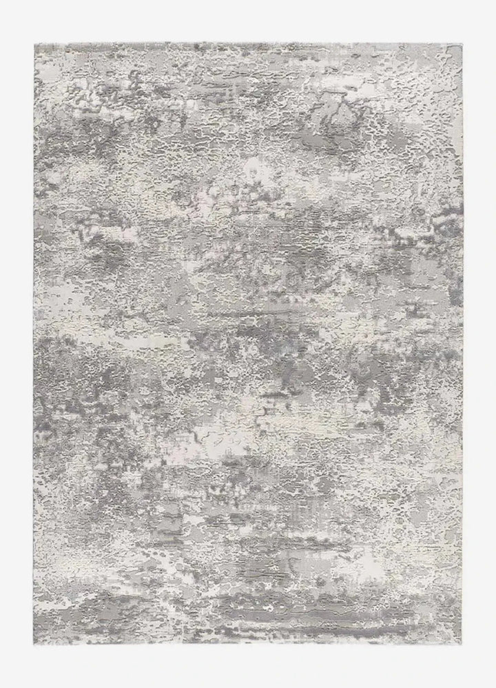 ALFOMBRA ORIS 4222 DE ESTILO ABSTRACTO EN COLOR GRIS, foto de producto sobre fondo gris de estudio