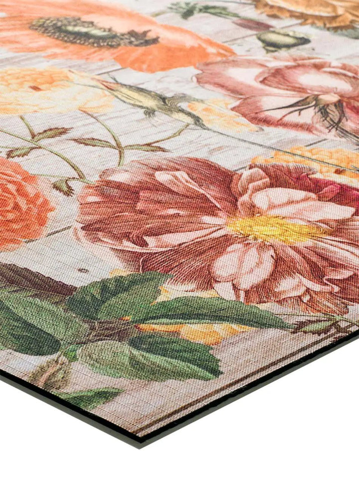 ALFOMBRA DE COCINA RICCI CAMELIA CON ESTAMPADO FLORAL EN MULTICOLOR - Alfombras - El Workshop-100 x 52 x 0.3 cm