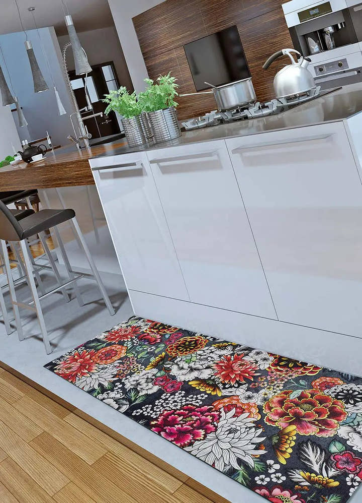 ALFOMBRA DE COCINA RICCI COLORFUL CON ESTAMPADO FLORAL EN MULTICOLOR - Alfombras - El Workshop-100 x 52 x 0.3 cm