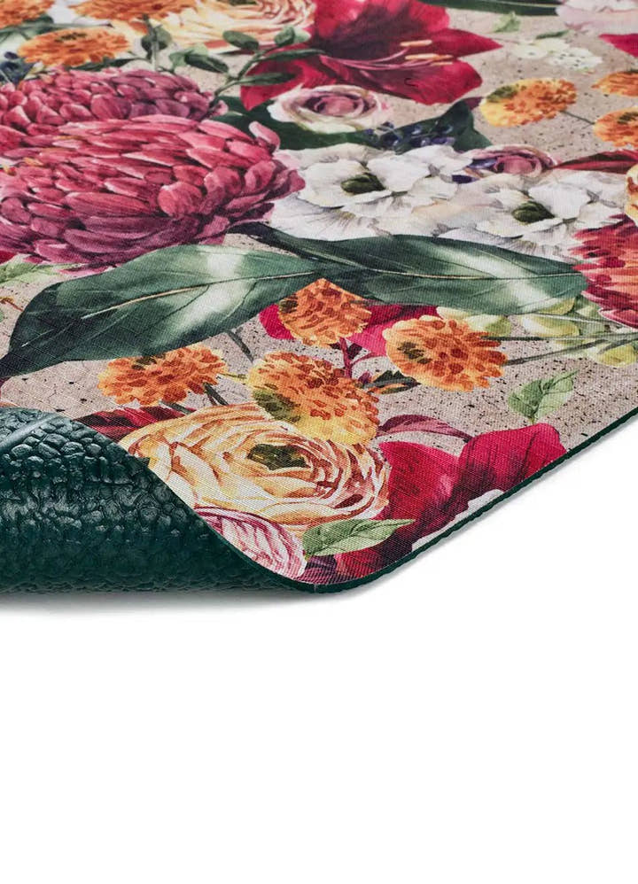 ALFOMBRA DE COCINA RICCI GIGLI CON ESTAMPADO FLORAL EN COLOR ROJO - Alfombras - El Workshop-100 x 52 x 0.3 cm
