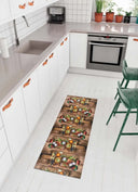 ALFOMBRA DE COCINA RICCI HERBS CON ESTAMPADO RÚSTICO EN MULTICOLOR - Alfombras - El Workshop-100 x 52 x 0.3 cm