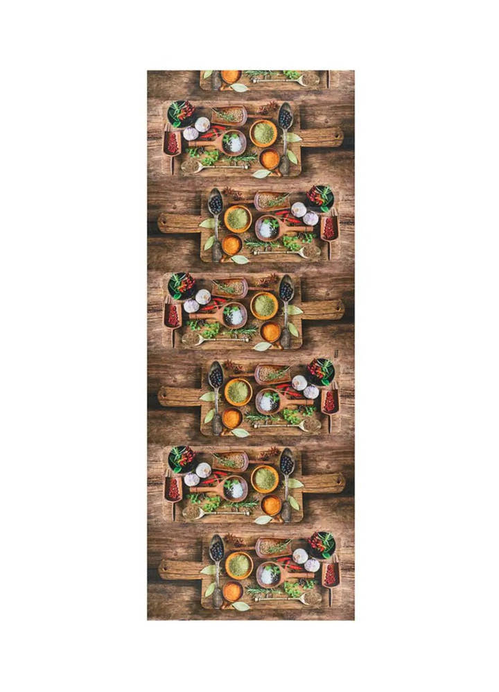 ALFOMBRA DE COCINA RICCI HERBS CON ESTAMPADO RÚSTICO EN MULTICOLOR - Alfombras - El Workshop-100 x 52 x 0.3 cm