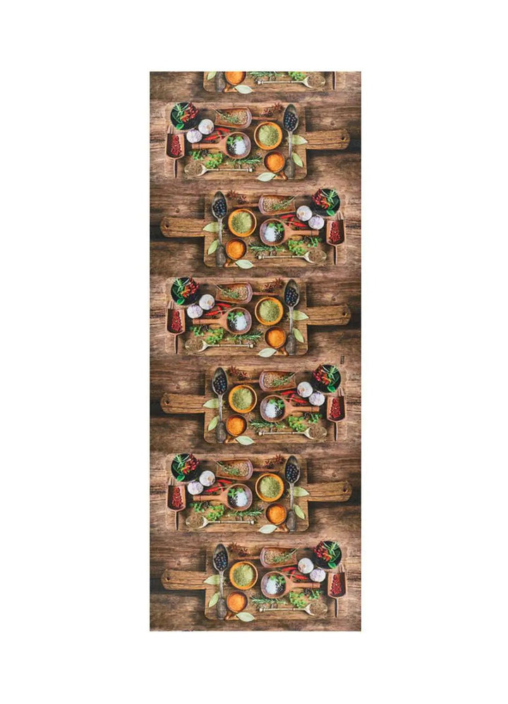 ALFOMBRA DE COCINA RICCI HERBS CON ESTAMPADO RÚSTICO EN MULTICOLOR - Alfombras - El Workshop-100 x 52 x 0.3 cm