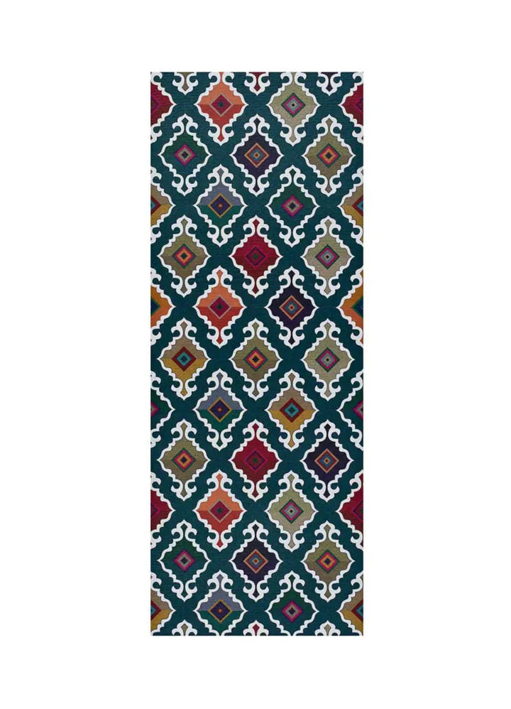 ALFOMBRA DE COCINA RICCI INDONESIA CON ESTAMPADO ÉTNICO EN COLOR VERDE - Alfombras - El Workshop-100 x 52 x 0.3 cm