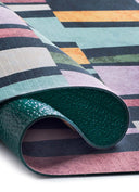 Alfombra de cocina Ricci Loop con estampado geométrico en multicolor, detalle del tejido
