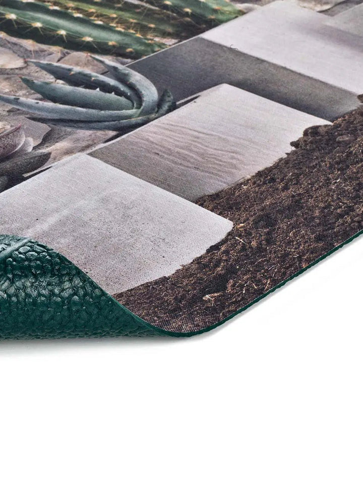 ALFOMBRA DE COCINA RICCI MALAGA CON ESTAMPADO FLORAL EN COLOR GRIS - Alfombras - El Workshop-100 x 52 x 0.3 cm