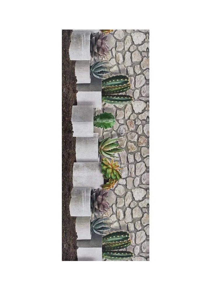 ALFOMBRA DE COCINA RICCI MALAGA CON ESTAMPADO FLORAL EN COLOR GRIS, foto de producto