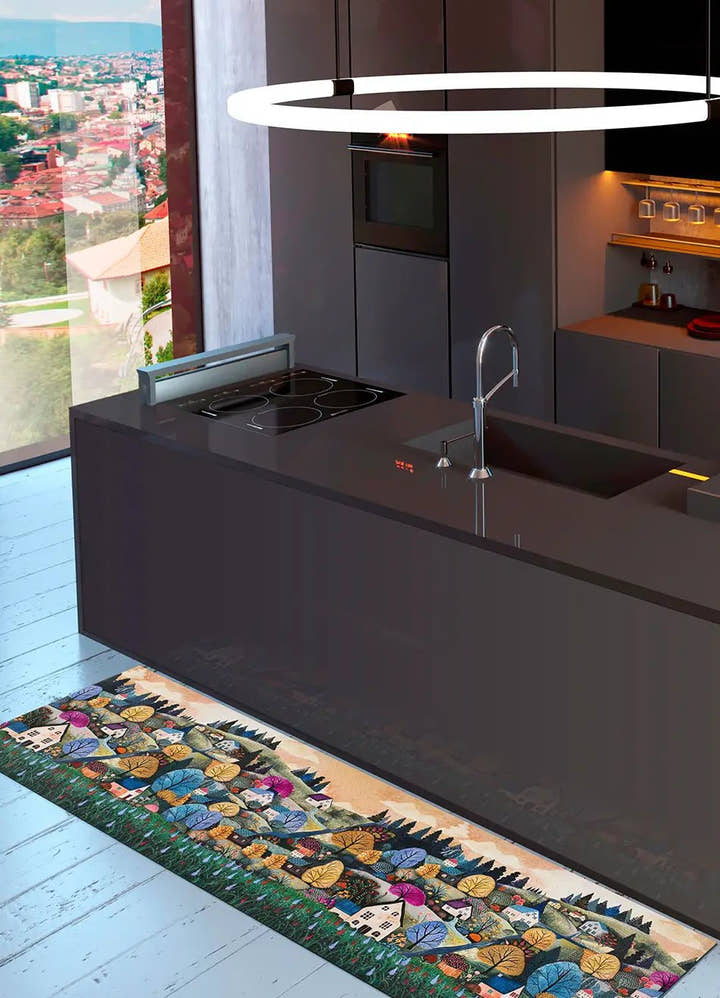 ALFOMBRA DE COCINA RICCI ORTISEI CON ESTAMPADO PAISAJE EN MULTICOLOR - Alfombras - El Workshop-100 x 52 x 0.3 cm