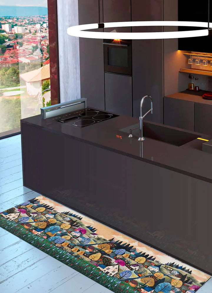 ALFOMBRA DE COCINA RICCI ORTISEI CON ESTAMPADO PAISAJE EN MULTICOLOR