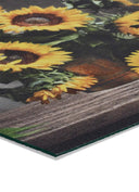 ALFOMBRA DE COCINA RICCI SUNFLOWERS CON ESTAMPADO FLORAL EN COLOR AMARILLO - Alfombras - El Workshop-100 x 52 x 0.3 cm