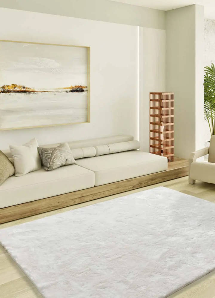 ALFOMBRA ROMA LISO DE ESTILO SHAGGY EN COLOR BLANCO - Alfombras - El Workshop-110 x 60 x 2.3 cm