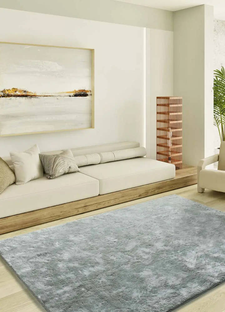 ALFOMBRA ROMA LISO DE ESTILO SHAGGY EN COLOR PLATA - Alfombras - El Workshop-110 x 60 x 2.3 cm