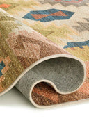 Alfombra Serak 1048 de estilo étnico en multicolor, detalle del tejido