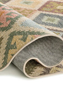 Alfombra Serak 1049 de estilo étnico en multicolor, detalle del tejido