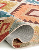 Alfombra Serak 1050 de estilo étnico en multicolor, detalle del tejido