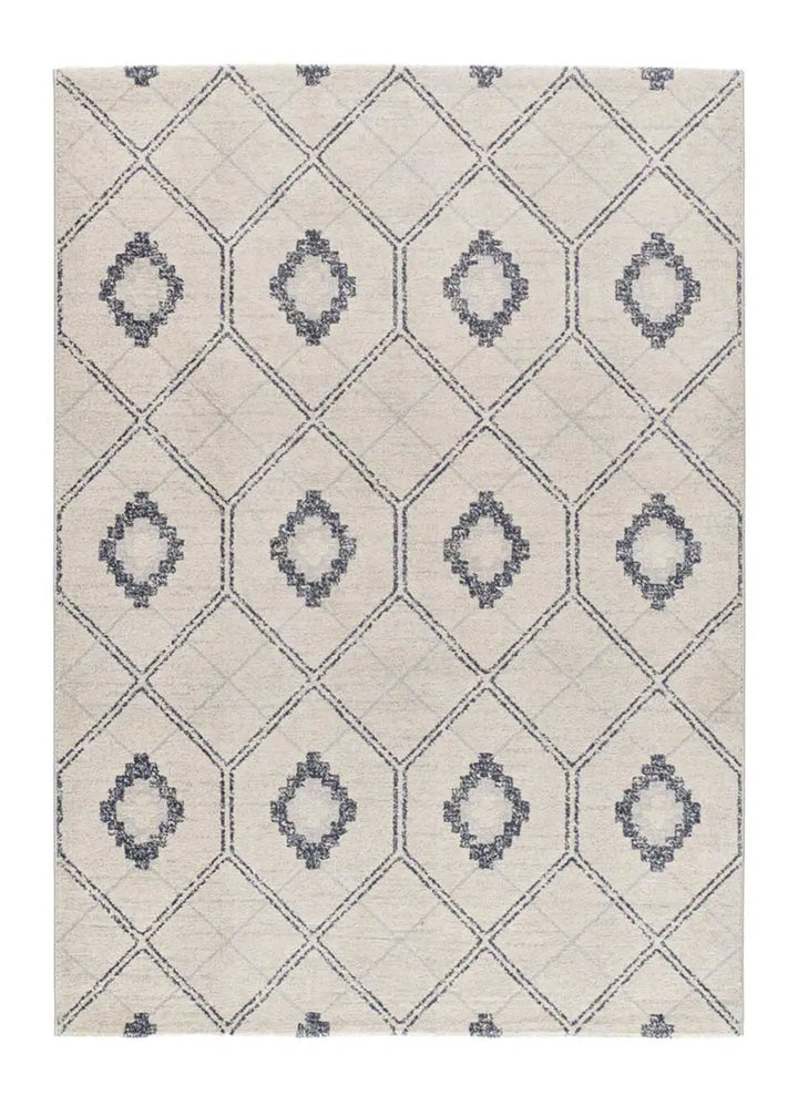 ALFOMBRA SIROCO 16806 DE ESTILO GEOMÉTRICO EN COLOR AZUL Y BLANCO, foto de producto (2)