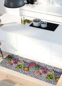 ALFOMBRA DE COCINA SPRINTY CACTUS CON ESTAMPADO FLORAL EN COLOR GRIS - Alfombras - El Workshop-100 x 52 x 0.3 cm