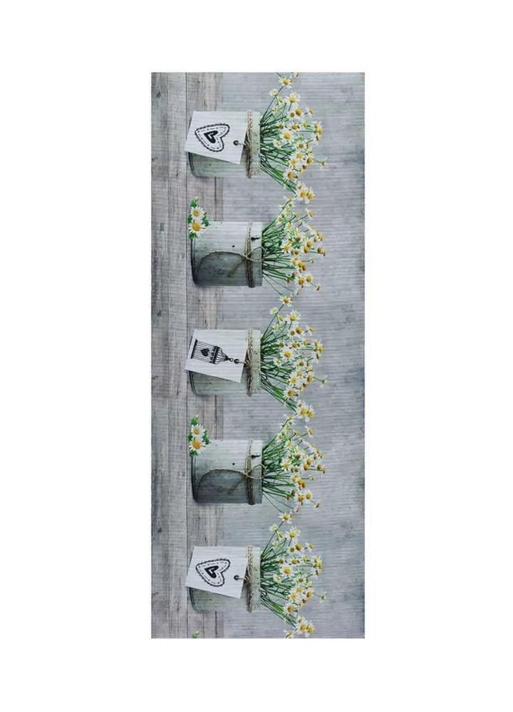 ALFOMBRA DE COCINA SPRINTY CAMOMILLA CON ESTAMPADO FLORAL EN COLOR GRIS - Alfombras - El Workshop-100 x 52 x 0.3 cm