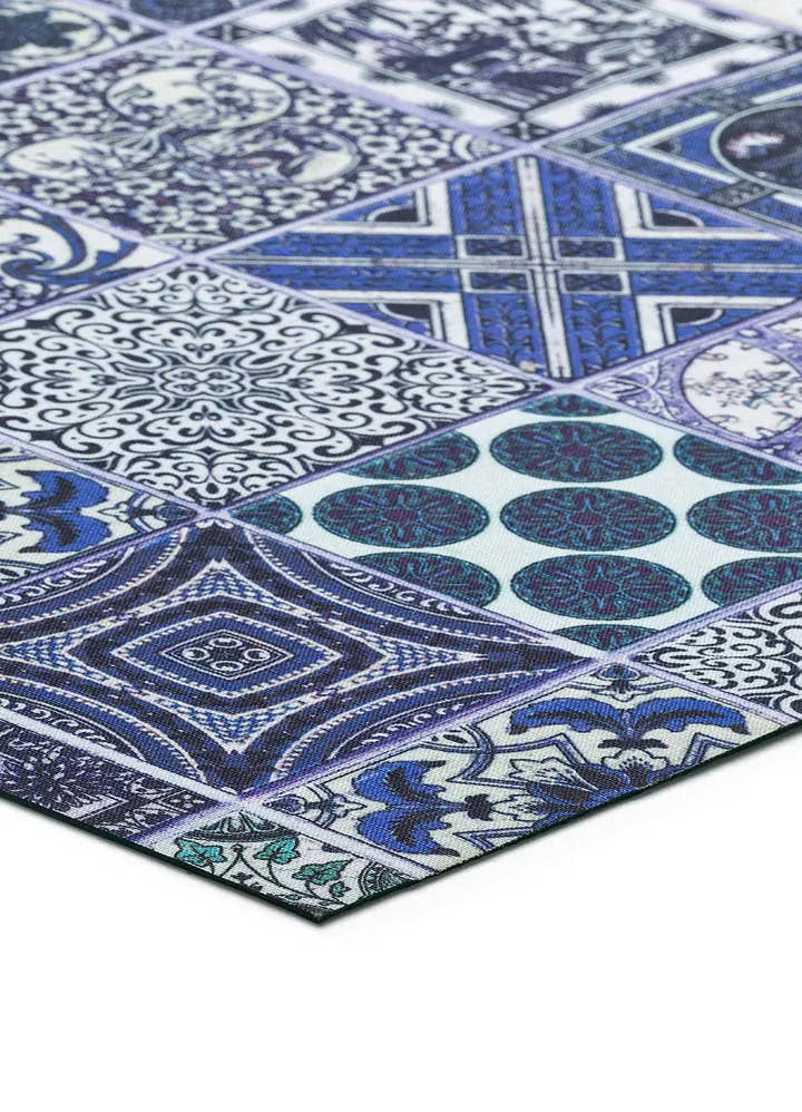 ALFOMBRA DE COCINA SPRINTY CERAMICS CON ESTAMPADO BOHEMIO EN COLOR AZUL - Alfombras - El Workshop-100 x 52 x 0.3 cm