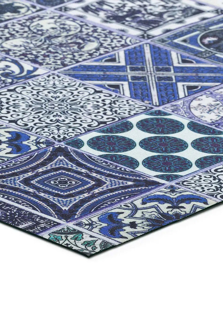 ALFOMBRA DE COCINA SPRINTY CERAMICS CON ESTAMPADO BOHEMIO EN COLOR AZUL - Alfombras - El Workshop-100 x 52 x 0.3 cm