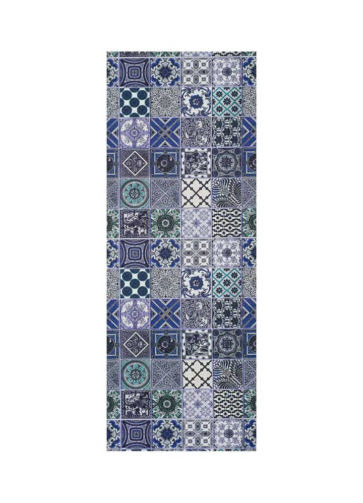 ALFOMBRA DE COCINA SPRINTY CERAMICS CON ESTAMPADO BOHEMIO EN COLOR AZUL - Alfombras - El Workshop-100 x 52 x 0.3 cm