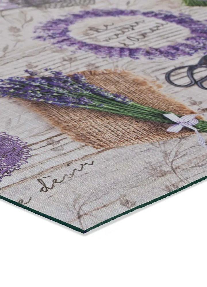 ALFOMBRA DE COCINA SPRINTY PROVENCE CON ESTAMPADO FLORAL EN COLOR VIOLETA - Alfombras - El Workshop-100 x 52 x 0.3 cm