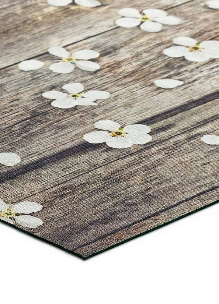 ALFOMBRA DE COCINA SPRINTY SPRING CON ESTAMPADO FLORAL EN COLOR MARRÓN - Alfombras - El Workshop-100 x 52 x 0.3 cm