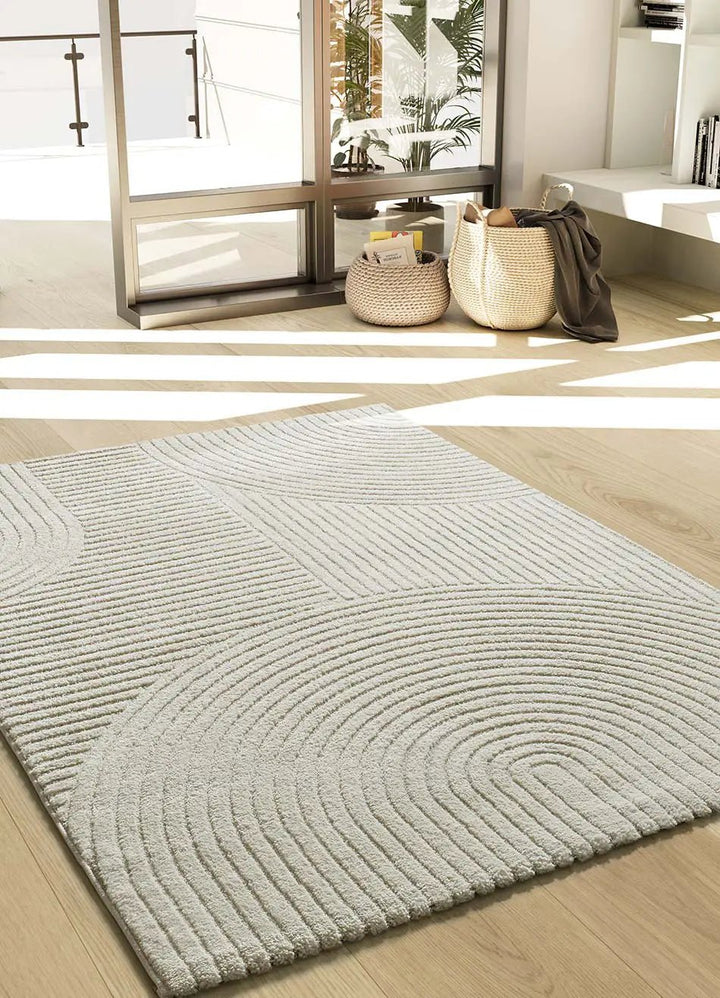 VERONA 2252 GEOMETRIC RUG WITH CREAM-COLORED EMBOSSING