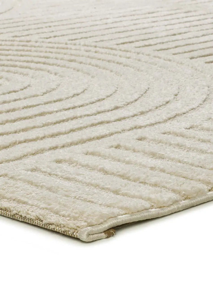 ALFOMBRA VERONA 2293 DE ESTILO GEOMÉTRICO CON RELIEVE EN COLOR CREMA - Alfombras - El Workshop-150 x 80 x 1.4 cm