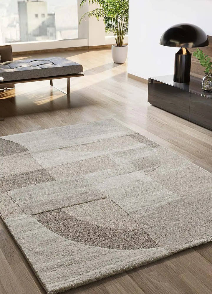 ALFOMBRA VERONA 2294 DE ESTILO GEOMÉTRICO CON RELIEVE EN COLOR CREMA - Alfombras - El Workshop-150 x 80 x 1.4 cm