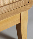 Aparador DOAZIT marrón claro en madera de abeto, rústico y moderno con puertas frontales de rejilla