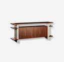 aparador de madera y travertino moderno
