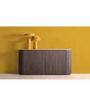 APARADOR VERONA en madera oscura y mármol sintético, de líneas depuradas con textura acanalada - Aparadores - El Workshop - madera mdf