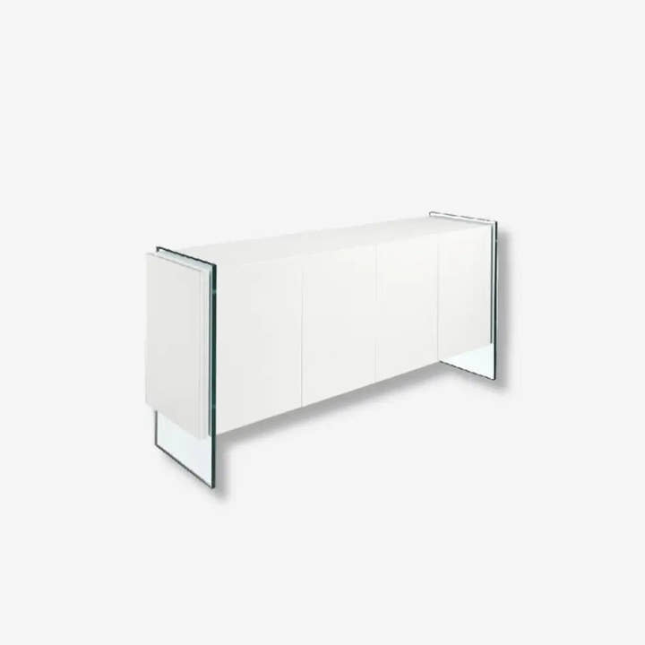 Aparador madera blanco y cristal templado - Aparador - El Workshop - blanco