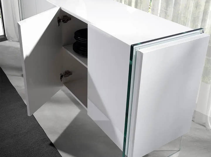 Aparador madera blanco y cristal templado - Aparador - El Workshop - blanco