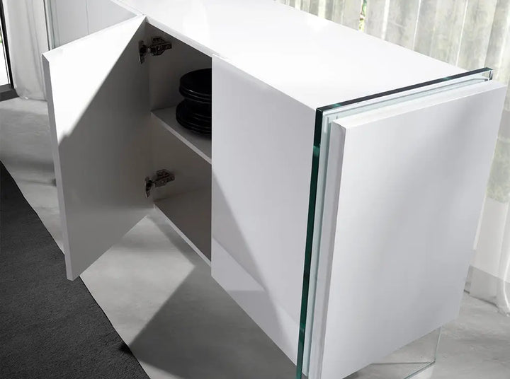aparador color blanco con cristal 4 puertas diseños únicos