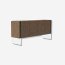 aparador_nogal 4 puertas con vidrio de soporte a los lados, muy fino y elegante. Los mejores aparadores