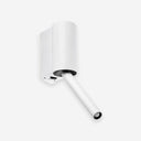 aplique de pared cuadrado de acero blanco mate 5 x 8 x 24 cm