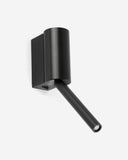 aplique de pared cuadrado de acero negro mate 5 x 8 x 24 cm, vista 2